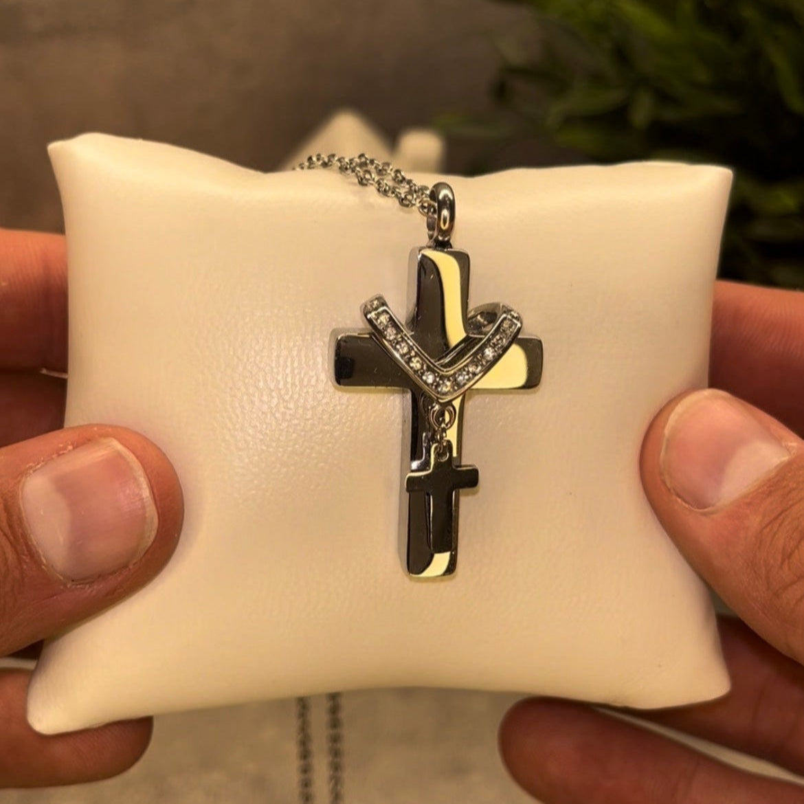 Cross Pendant For Ashes / Holy Water