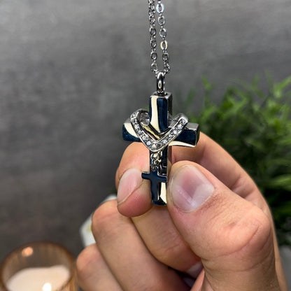 Cross Pendant For Ashes / Holy Water