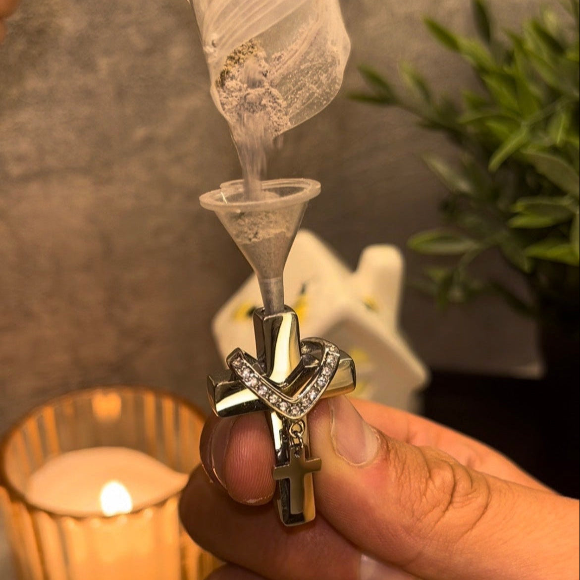 Cross Pendant For Ashes / Holy Water