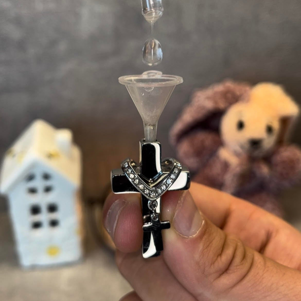 Cross Pendant For Ashes / Holy Water